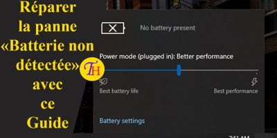 Resoudre "Batterie non détectée" sous Windows